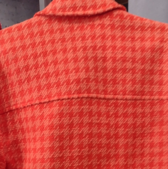 ZARA Hot Burnt Sienna Orange Spring Colour Chanel Vouge  Houndstooth Tweed NWT - Picture 7 of 15